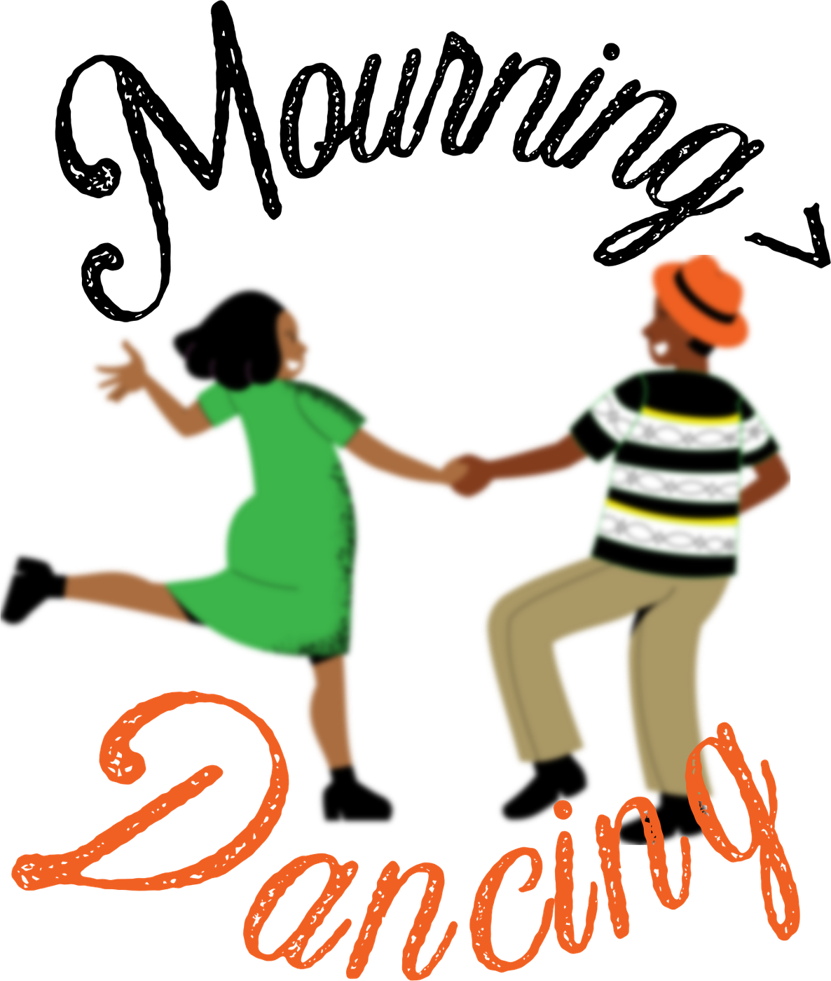 Dancing artwork with two people holding hands